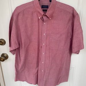 MENS LIGHT RED VAN HEUSEN SHORT SLEEVE SHIRT